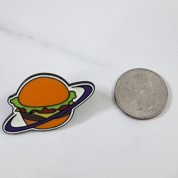 Burger Planet Enamel Pin, Brooch, NEW - Picture 2 of 4